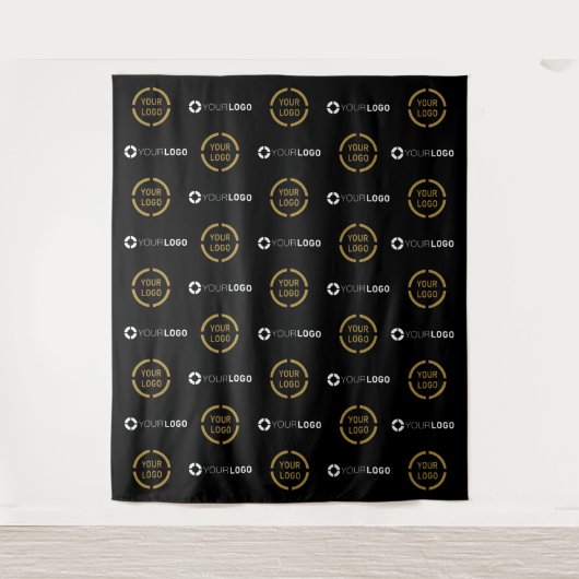 Aangepaste stap & Herhaal twee Logo Event Achtergr Wandkleed (Voorkant)