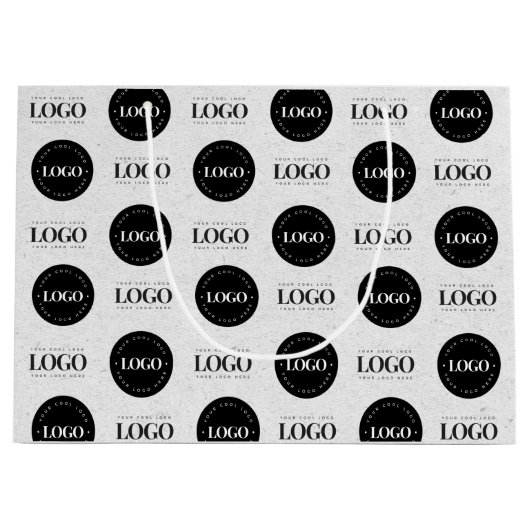 Aangepaste stap twee Logo en herhaal zakelijke gri Groot Cadeauzakje (Voorkant)