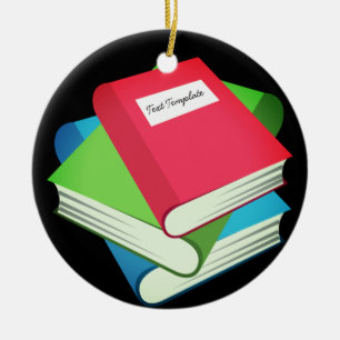Aangepaste stapel boeken Emoji Keramisch Ornament