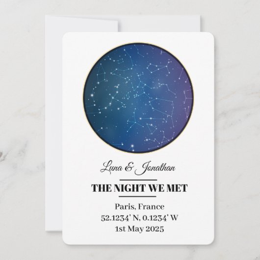 Aangepaste Star Map Kaart - Gepersonaliseerde Nigh (Voorkant)