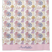 Aangepaste Starfish Seashell Blue Paars Pink Nauti Douchegordijn (Voorkant)