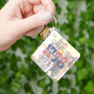 Aangepaste Stars & Stripes 1776 Amerika Verjaardag Sleutelhanger