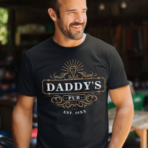 Aangepaste startbalk voor papa's Pub T-shirt