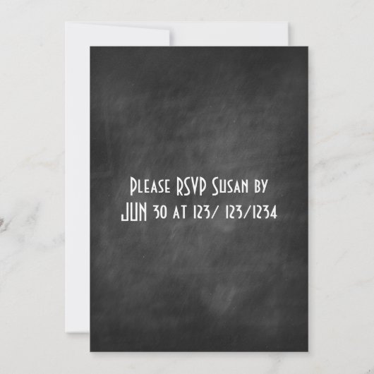 Aangepaste Steampunk Chalkboard Birthday Party nod Kaart (Achterkant)