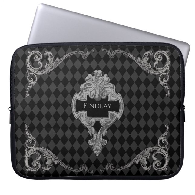 Aangepaste Steampunk-Gothic Laptop Sleeve (Voorkant)