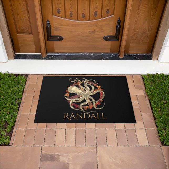 Aangepaste Steampunk Octopus & Rusty Clockwork Deurmat (Buiten)