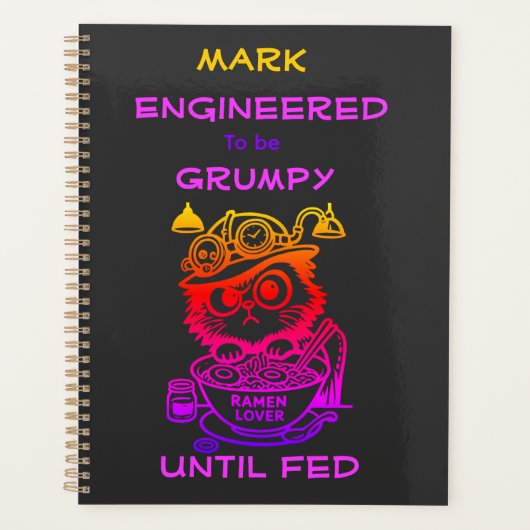 Aangepaste Steampunk Ramen Kat Grappige Anime Plan Planner (Voorkant)