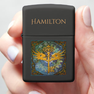 Aangepaste Steampunk Winged Key Zippo Lighter