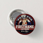 Aangepaste stem voor oom Sam Ronde Button 3,2 Cm (Voorkant /achterkant)