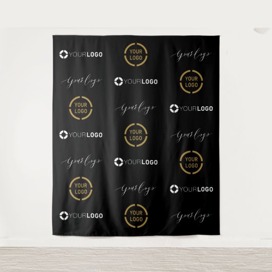 Aangepaste Step & Repeat Drie Logo Evenementen Ach Wandkleed (Voorkant)