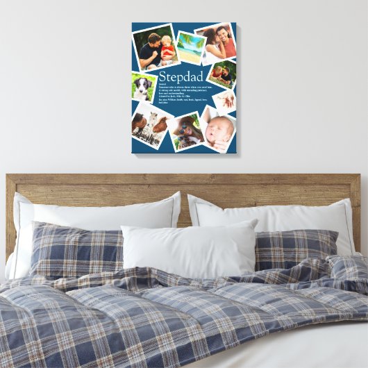 Aangepaste Stepdad Definition 9 Foto Blue Canvas Afdruk (Insitu (Slaapkamer))