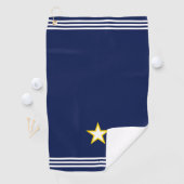 Aangepaste ster en drie strips op Navy Blue Golfhanddoek (Insitu)