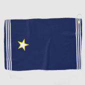 Aangepaste ster en drie strips op Navy Blue Golfhanddoek (Horizontaal)