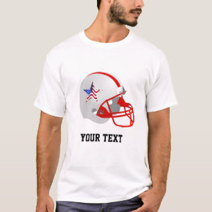 Aangepaste ster op rode witte American Football he T-shirt