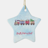 Aangepaste ster voor Noordpool of kerstmis Keramisch Ornament (Rechts)