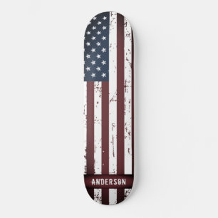 Aangepaste sterren en Stripes Amerikaanse vlag Skateboard