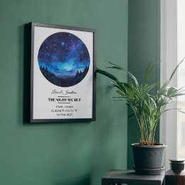 Aangepaste sterrenkaart Metal Art - De nacht die w