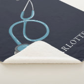 Aangepaste Stethoscoopnaam Doctor Sherpa Deken (3/4)