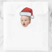 Aangepaste Sticker Baby Gezicht Foto Santa Hat Ker (Tas)