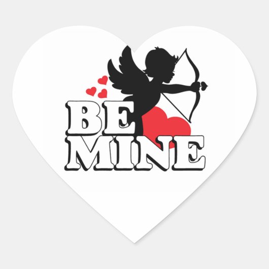 Aangepaste Sticker hart/cupid-mijn (Voorkant)