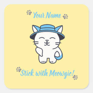 Aangepaste sticker met cute kat - Plak met Meowgic