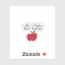 Aangepaste sticker met naam van leraar | Waarderin