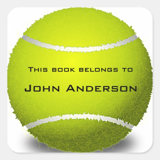 Aangepaste Sticker Tennis Ball Bookplate (Voorkant)