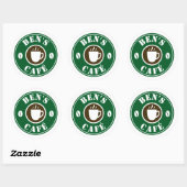 Aangepaste stickers met koffiekopje en bonen logo (Vel)