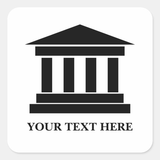 Aangepaste stickers met Romeins gerechtsgebouw log (Voorkant)