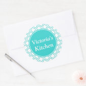 Aangepaste Stickers Turquoise Pattern (Envelop)