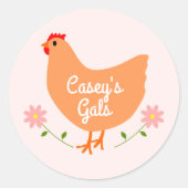 Aangepaste Stickers van de Chicken Eg Carton Round (Voorkant)