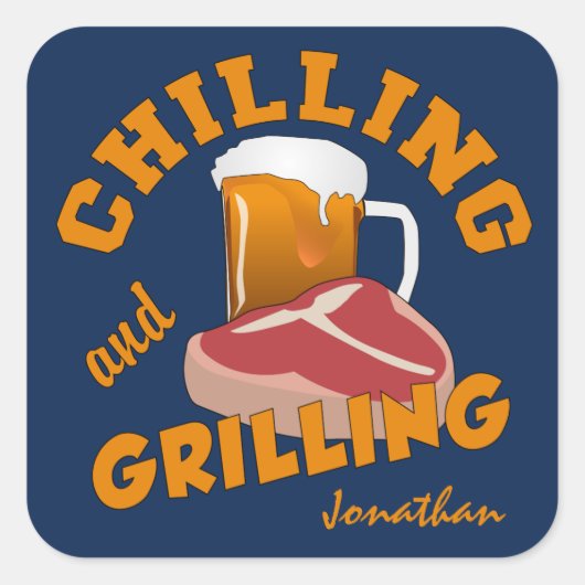 Aangepaste stickers voor chilling en grilling (Voorkant)