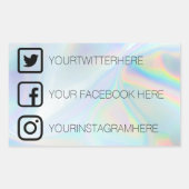 Aangepaste Stickers voor sociale media Faux Holo (Voorkant)