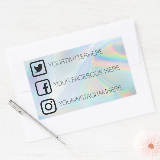 Aangepaste Stickers voor sociale media Faux Holo (Envelop)