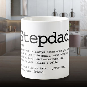 Aangepaste Stiefvader Definitie Zwart En Wit Koffiemok