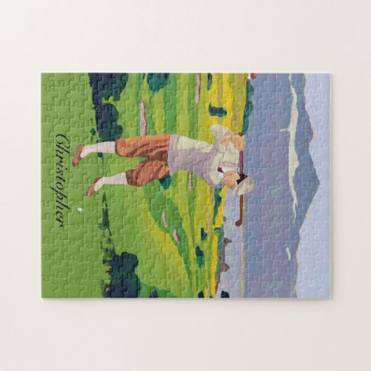 Aangepaste stijl Hoogland Golfscène Legpuzzel (Horizontaal)