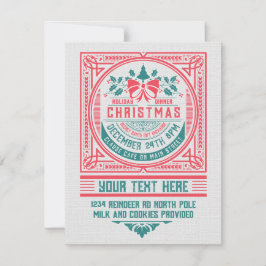 Aangepaste  stijl kerst Kaart uitnodiging