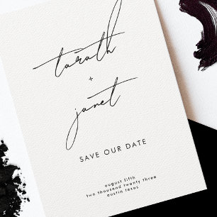 Aangepaste Stijlvolle ELEGANTE NAMEN Foto Save The Date