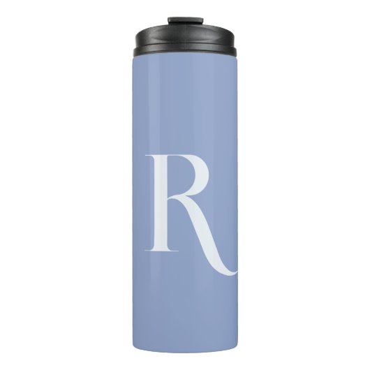 Aangepaste stijlvolle Initiaal naam l pastel blauw Thermosbeker (Voorkant)