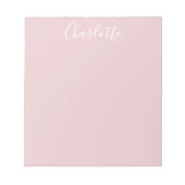 Aangepaste stijlvolle kalligrafie Naam Blush Pink Notitieblok (Voorkant)