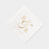 Aangepaste Stijlvolle Kalligrafie Paar Namen Initi Folie Servetten (Rechts)