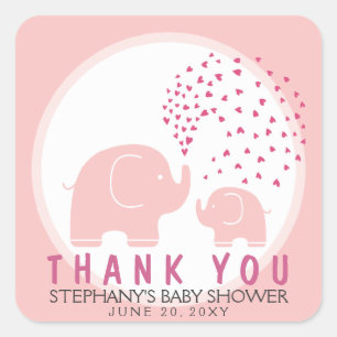 Aangepaste stijlvolle liften - Shower Hartelijk da Vierkante Sticker