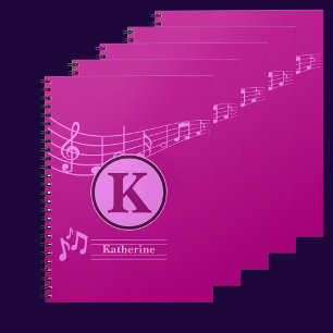 Aangepaste stijlvolle naam Monogram Letter Music S Notitieboek