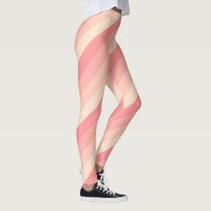 Aangepaste stijlvolle perzik kleur strepen Sjabloo Leggings