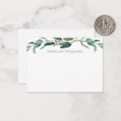 Aangepaste, stijlvolle Waterverf Eucalyptus Notitiekaartje (Voorkant / Achterkant in situ)