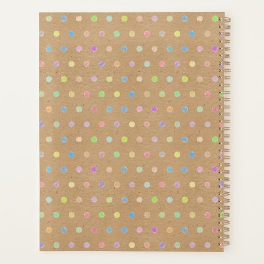 Aangepaste Stippen op faux-trouwe bruinktfort Planner (Achterkant)