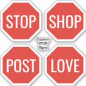 Aangepaste STOP-Stickers Sticker (Voorkant)