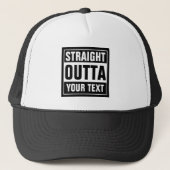 Aangepaste STRAIGHT OUTTA zwarte en witte vrachtwa Trucker Pet (Voorkant)