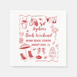 Aangepaste strand bruidsfeest banner decoratie servet