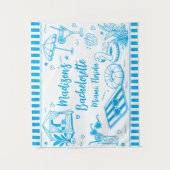Aangepaste strand bruidsfeest Blue Wandkleed (Voorkant)